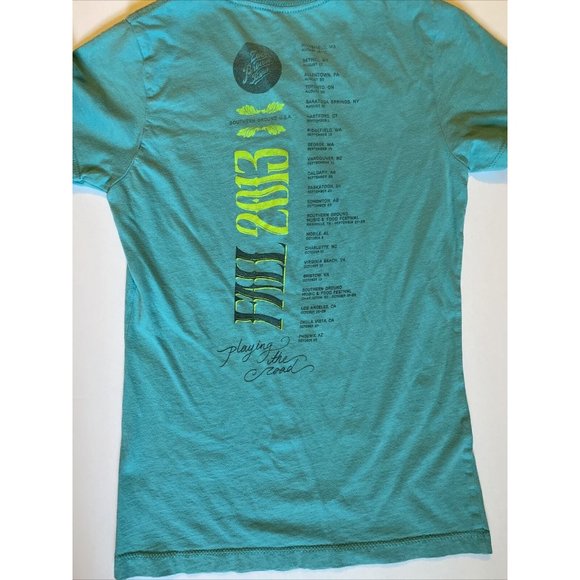 Womens Zac Brown Band size small teal lime cotton tee - Picture 6 of 7